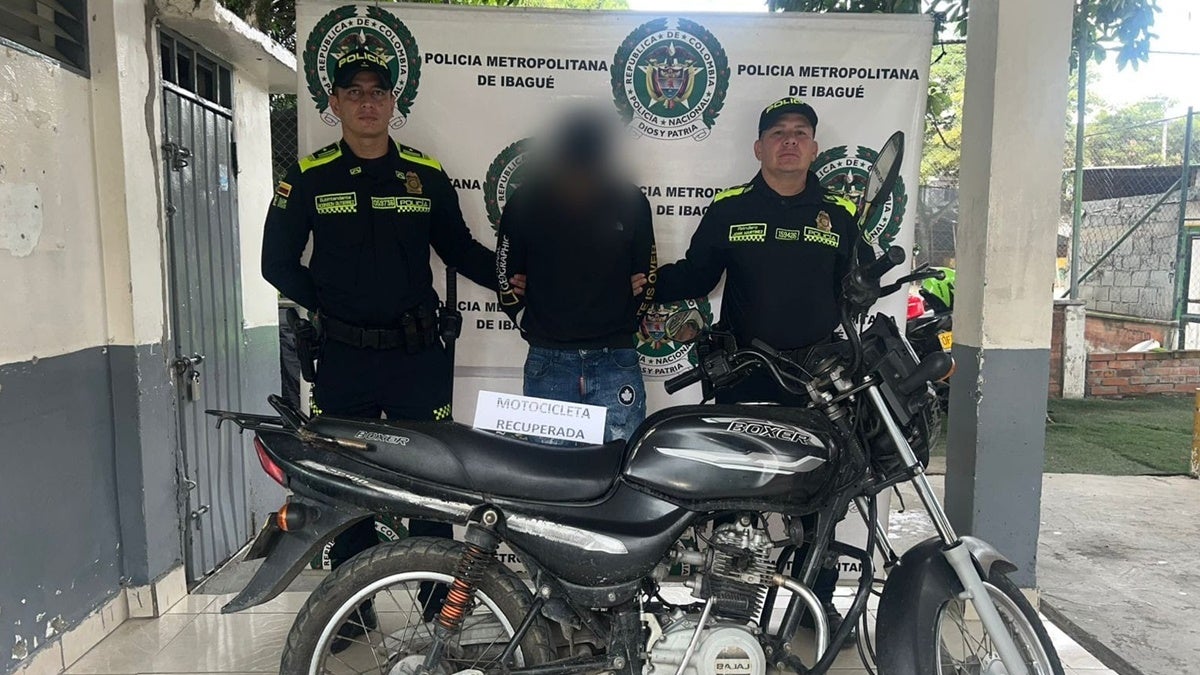 Sujeto fue capturado por robarse una moto en el barrio Germán Huertas de Ibagué