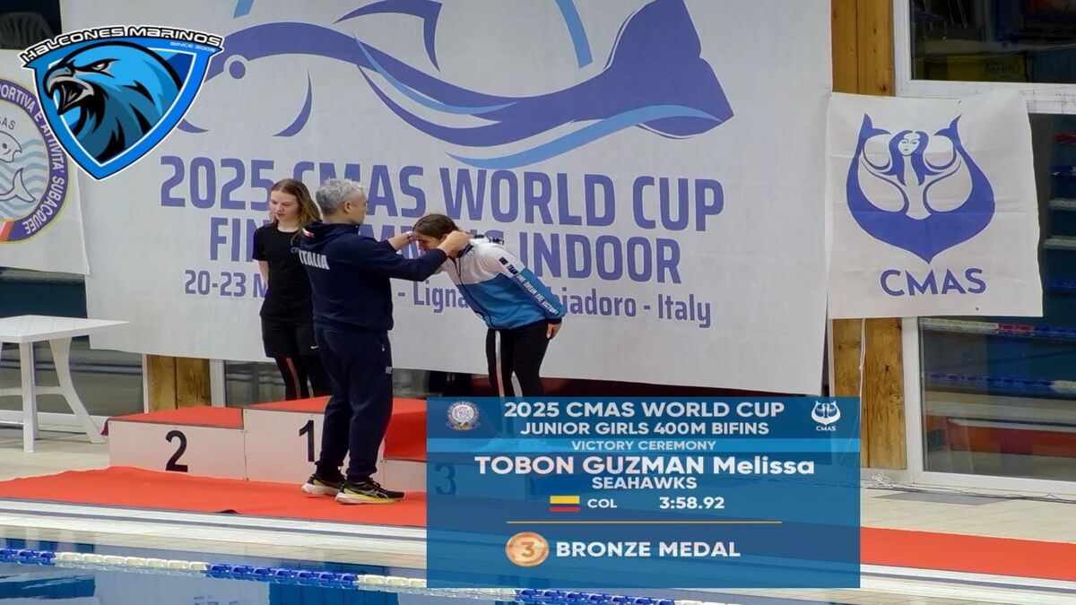 Melissa Tobón, brilla alto en la Copa Mundo de Natación con Aletas en España
