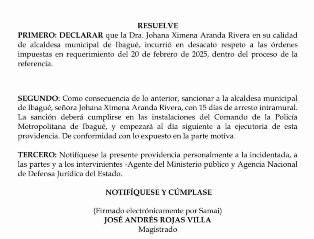 Comunicado oficial Tribuna del Tolima