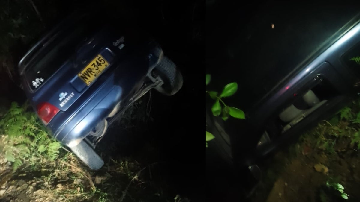 Líder social cae con su vehículo a un abismo en zona rural y se salva de milagro