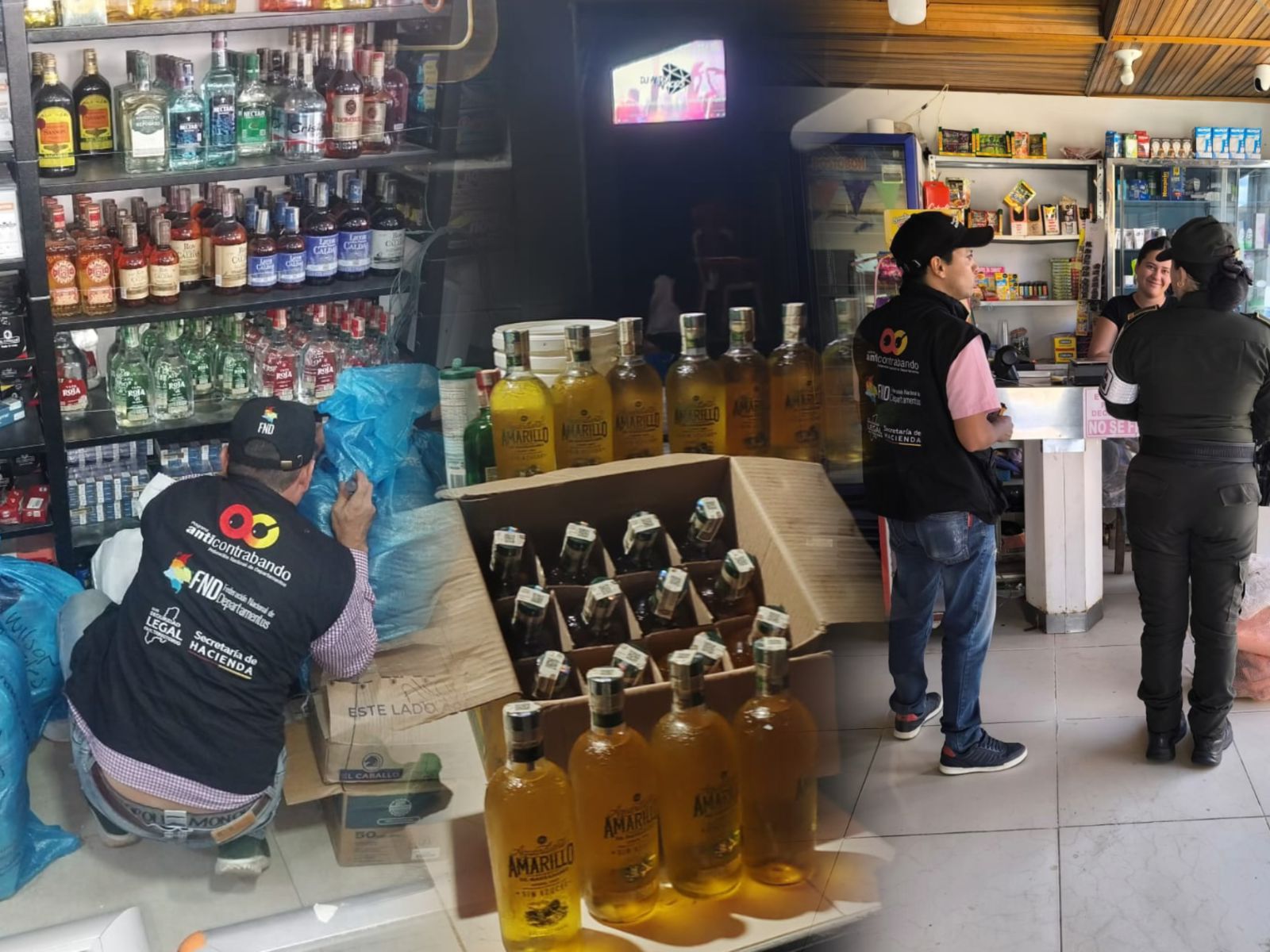 Cierran cinco locales en el Tolima por venta de licor adulterado y cigarrillos de contrabando