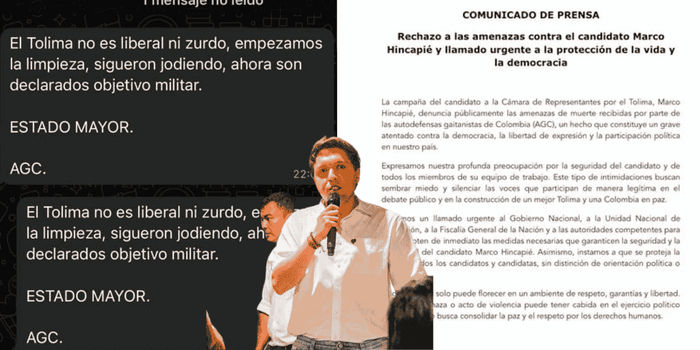 Amenazas contra candidato Marco Hincapié