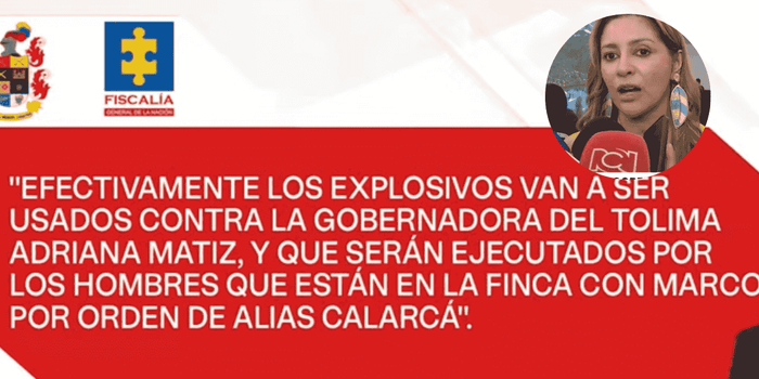 Fiscalía investiga plan criminal contra la gobernadora del Tolima