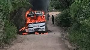 quema de bus en zona rural