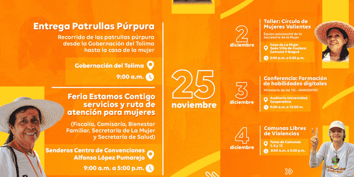 Tolima inicia los 16 días de activismo con una amplia agenda por los derechos de las mujeres