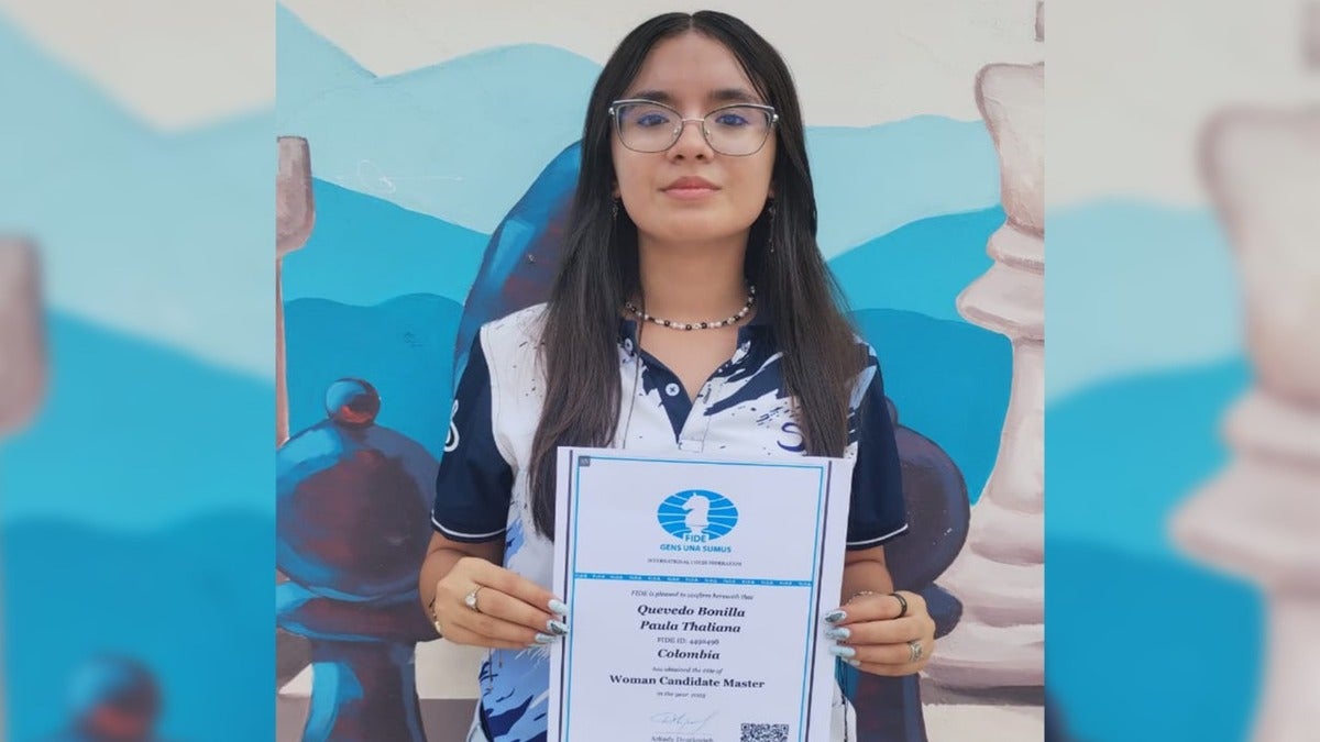Taliana Quevedo, la tolimense Candidata a Maestra de Ajedrez