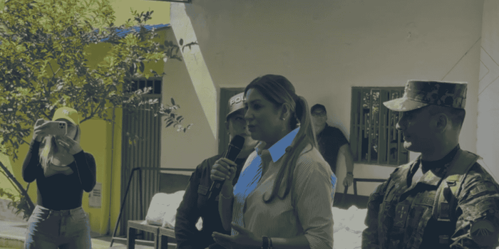 La gobernadora recorrió municipios del sur del Tolima para respaldar a la Fuerza Pública