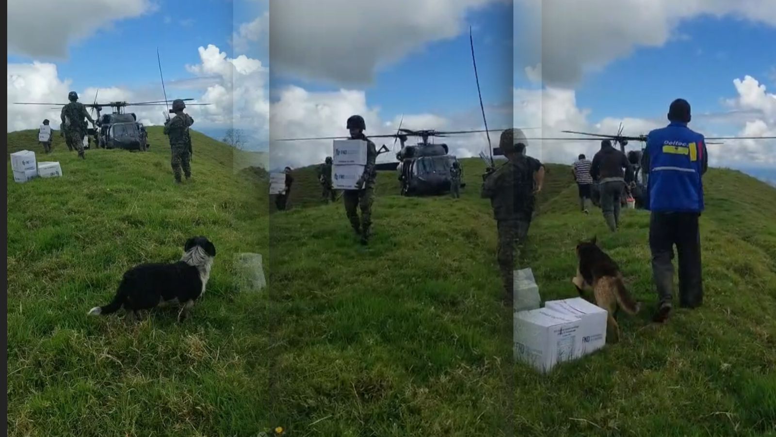 Familias aisladas en el cerro Pitayó reciben apoyo aéreo tras la emergencia