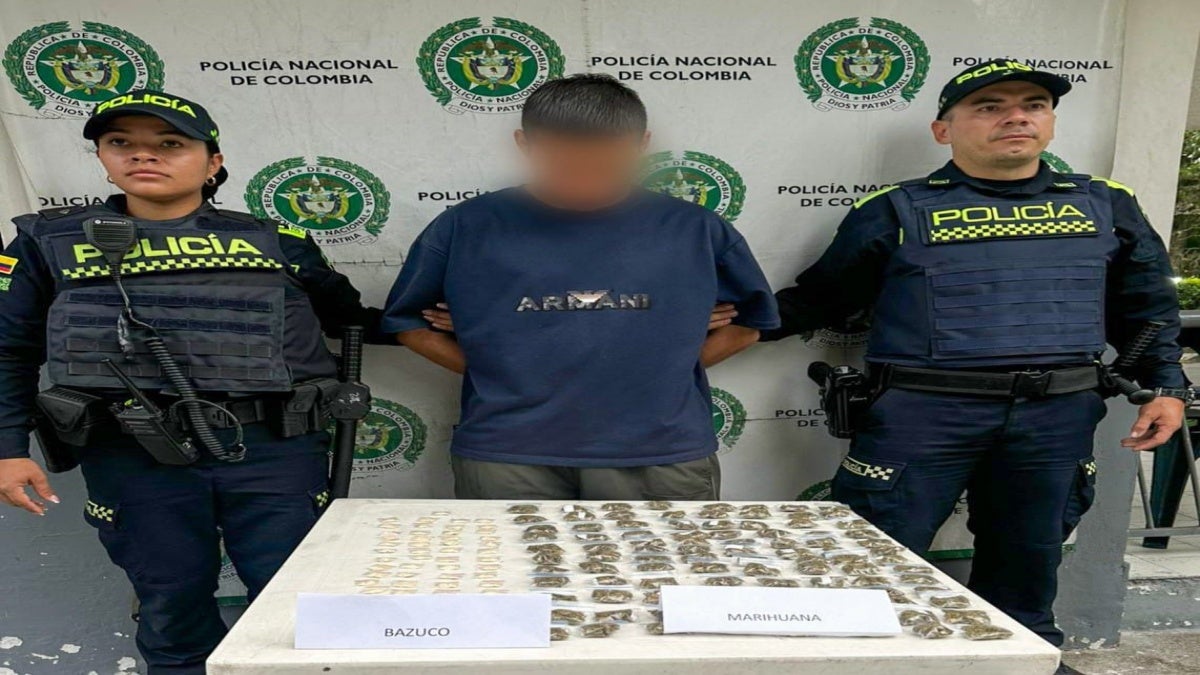 Capturado con drogas barrio Las Delicias