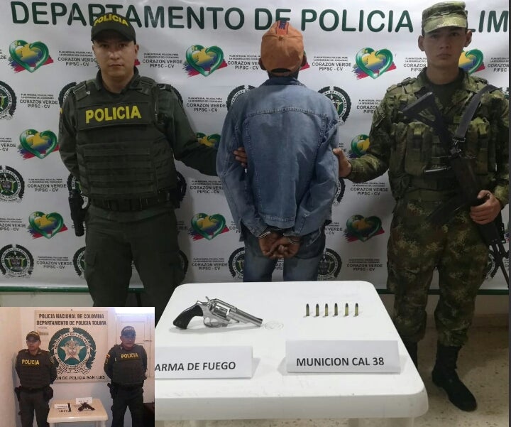 Sujeto fue sorprendido transportando un revólver en la pretina de su