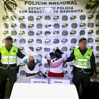 Dos capturados en Mariquita por el delito de porte ilegal de armas de