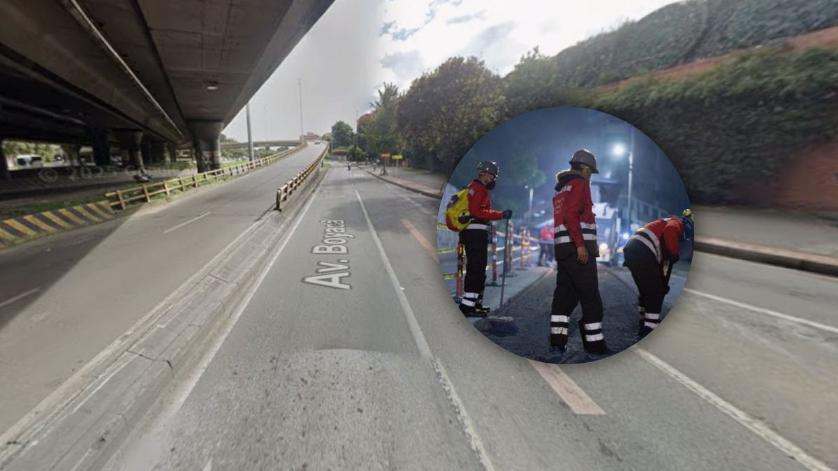 Trabajadores del IDU en la Avenida Boyacá