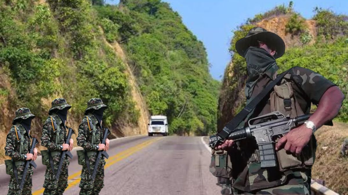 Ilustración de militares en carretera Santa Marta - La Guajira