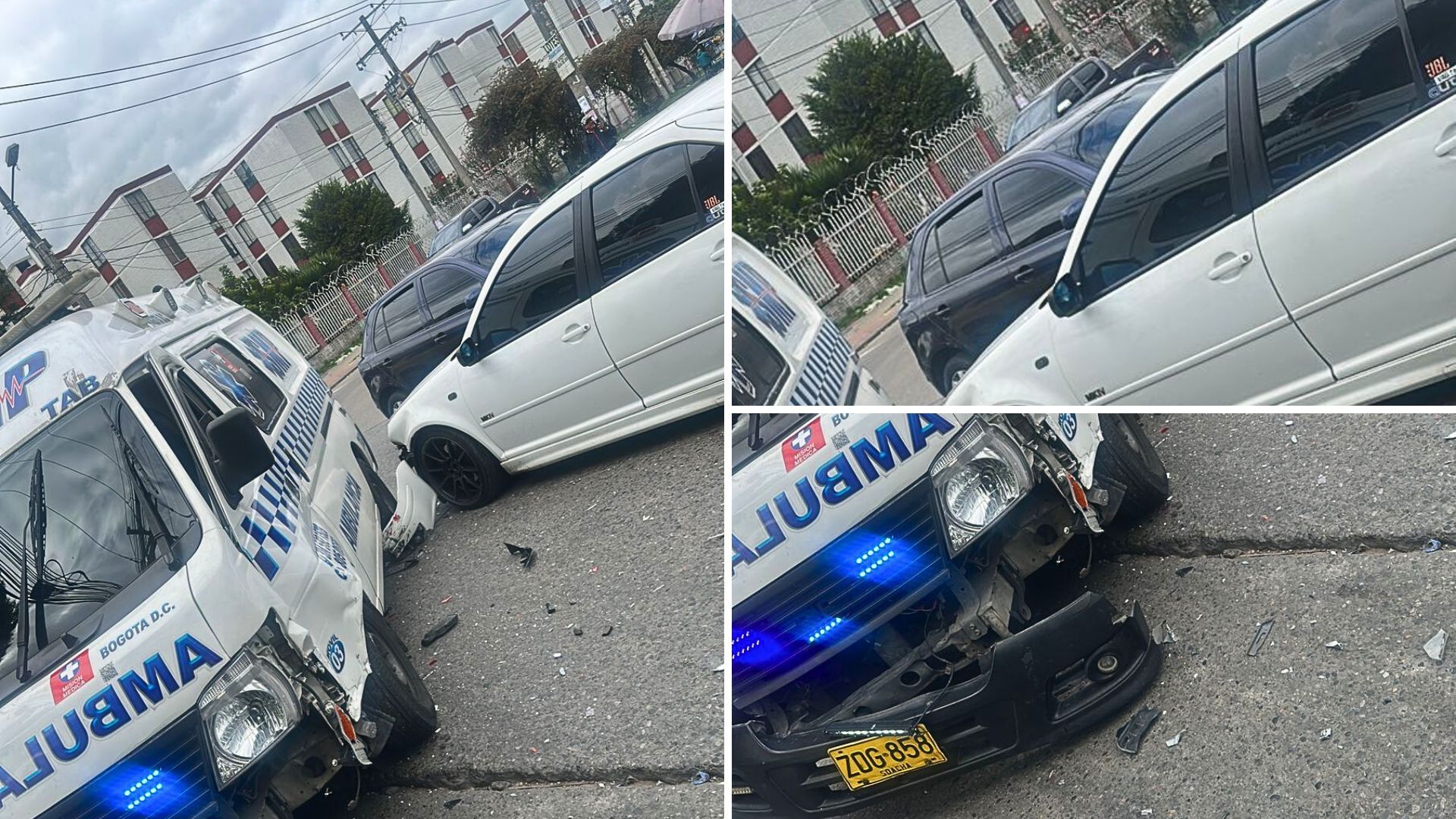 Conductor ebrio chocó ambulancia en Suba y dejó herido al paramédico