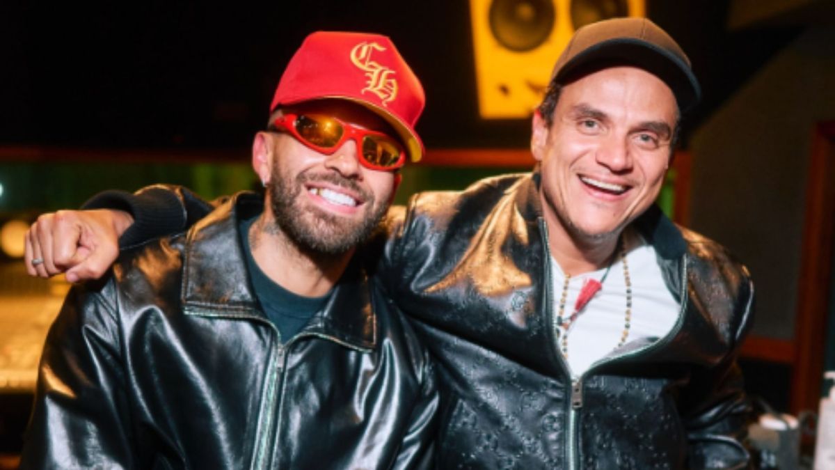 Silvestre Dangond y Feid juntos en una foto