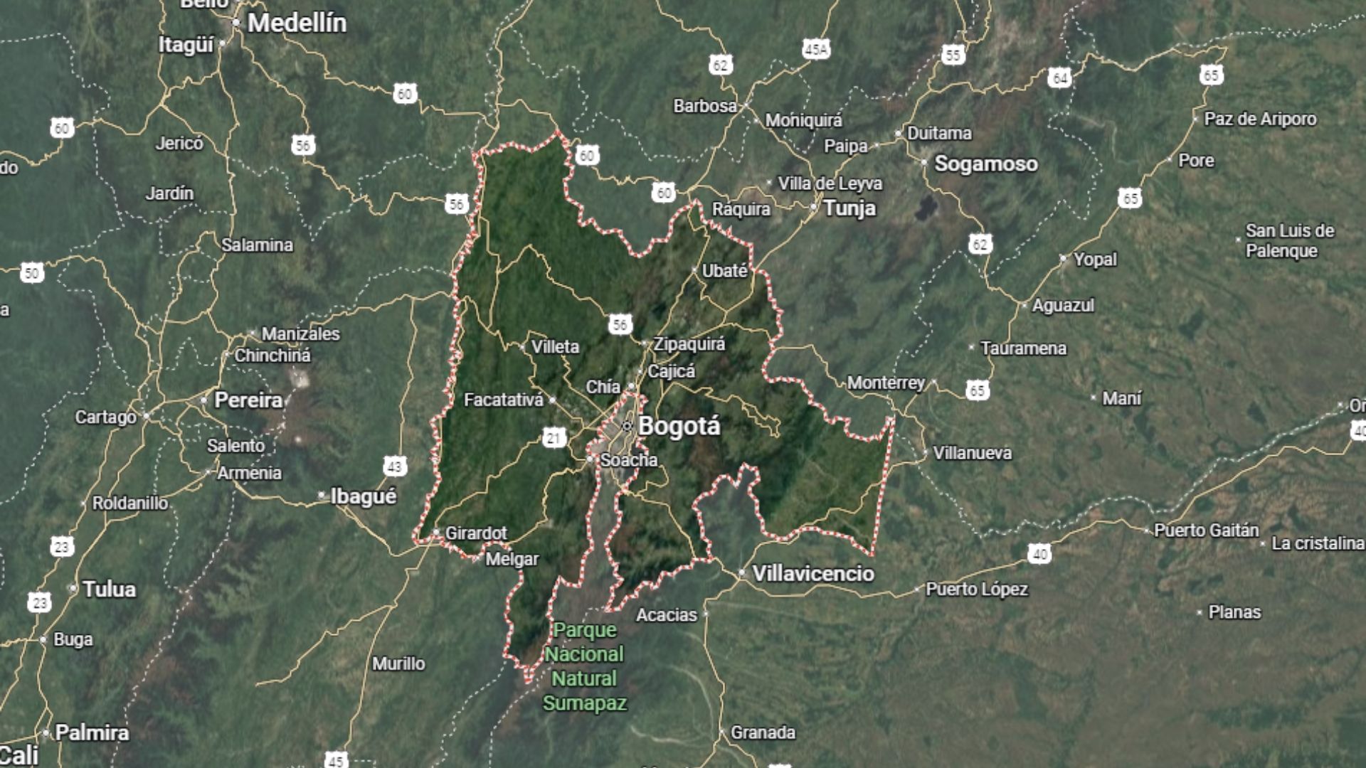 Mapa de Cundinamarca
