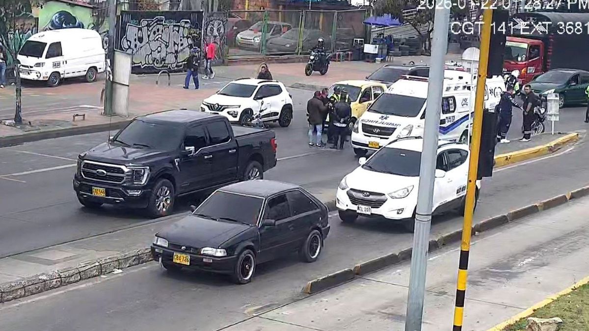 Foto del choque múltiple registrado en la localidad de Bosa, Bogotá