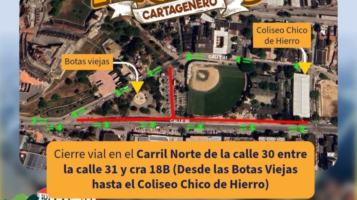 Cierres viales en Cartagena