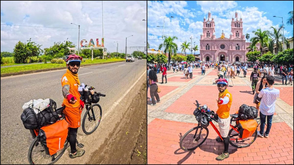 Salió de Pasto en bici y va rumbo al punto más norte de Colombia
