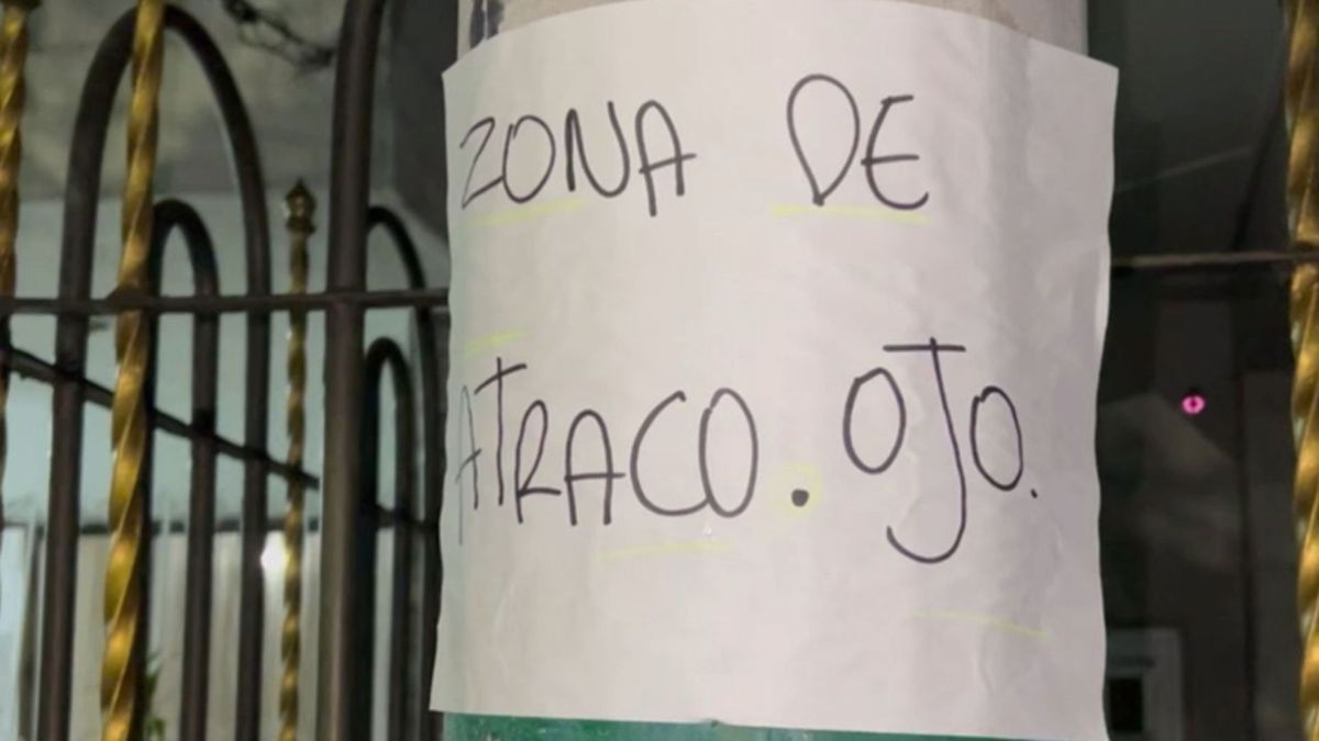 Letrero Zona de atraco