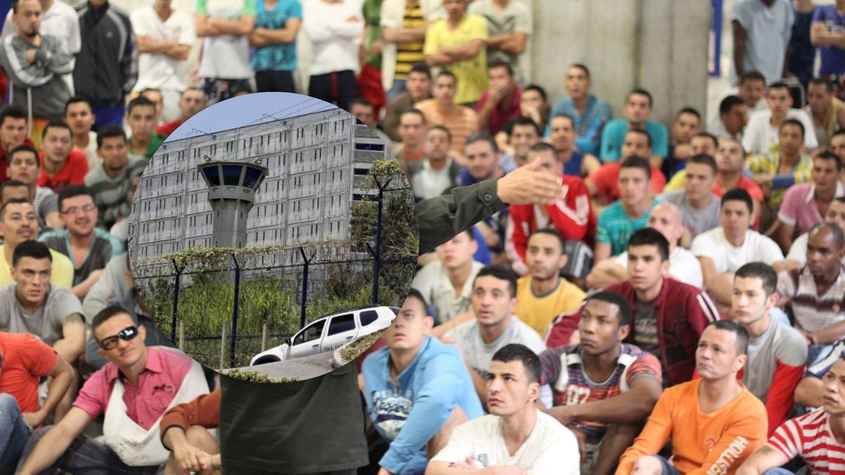 Reclusos en un patio de la cárcel El Pedregal de Medellín
