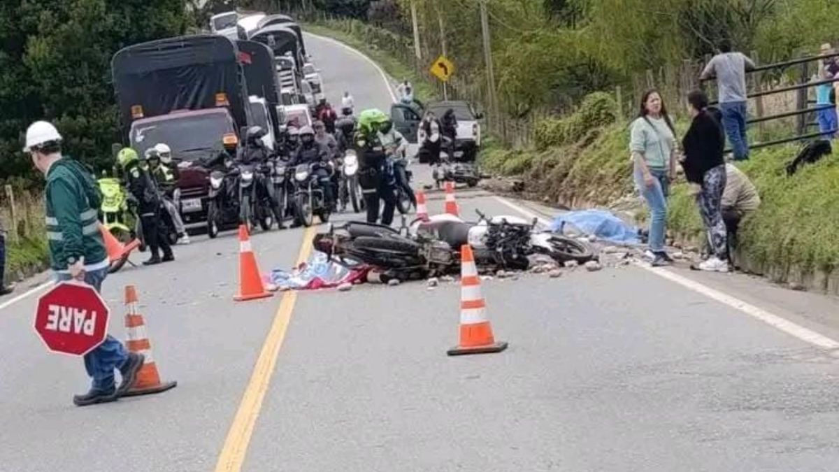 Motos accidentadas en San Pedro de los Milagros, Antioquia