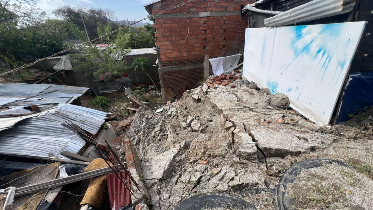 Casas derrumbadas por las lluvias