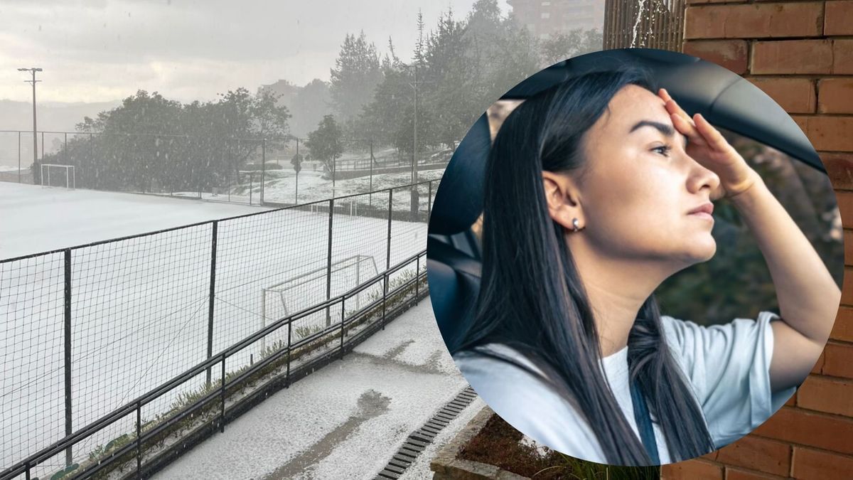 Granizo en Bogotá - Mujer manejando preocupada