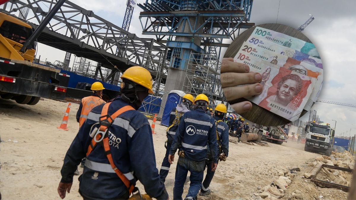 Trabajadores de obra del Metro de Bogotá