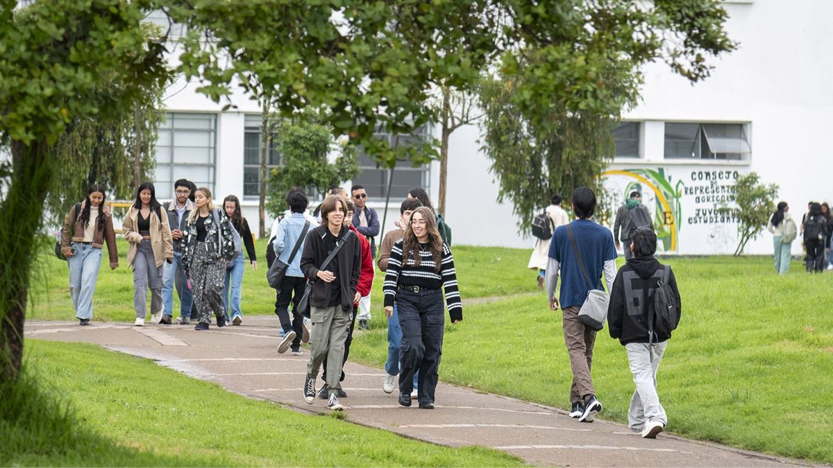 Estudiantes caminando por el campus de la Universidad Nacional