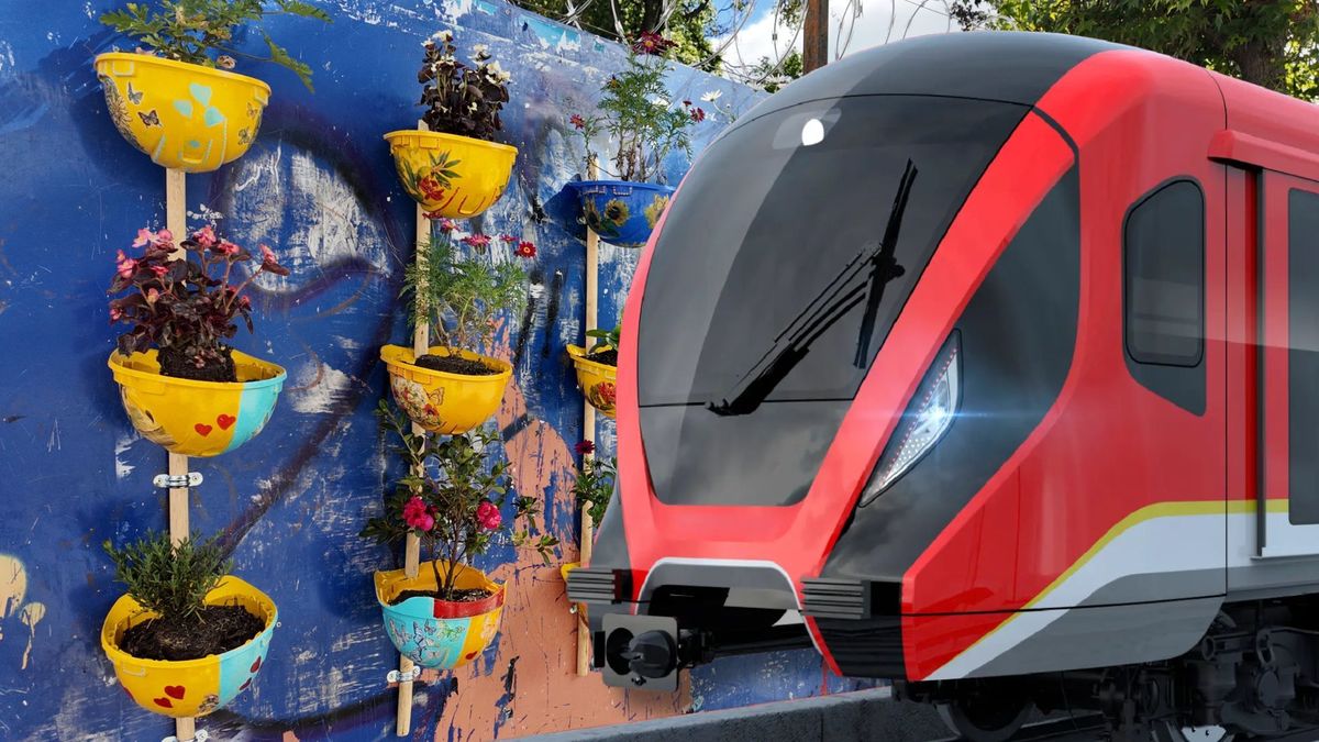 Entre maquinaria y polvo, el Metro creó jardín que llena de esperanza