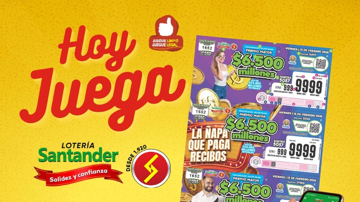 Lotería de Santander 13 febrero 2026
