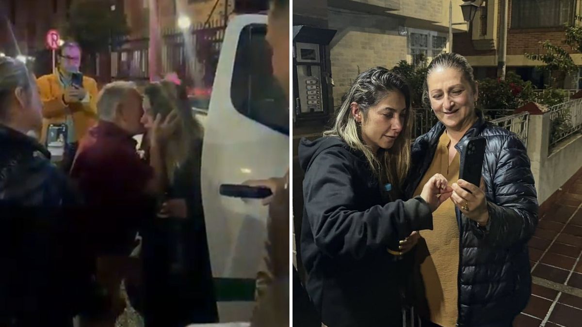 Diana Ospina reencontrándose con su familia