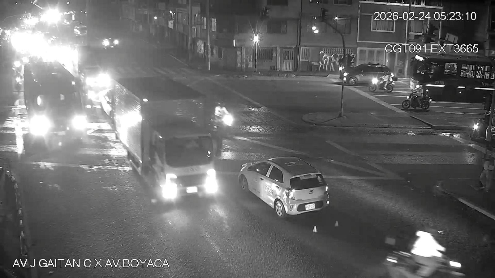 Taxi varado en la localidad de Tunjuelito