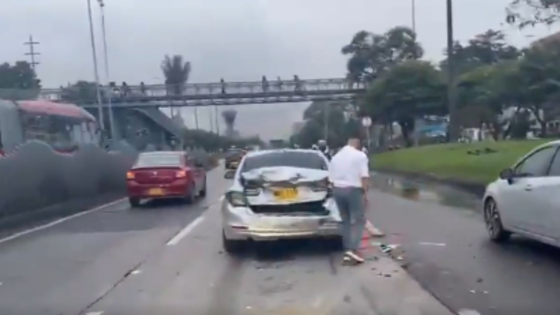 Choque múltiple en la autopista Norte con calle 130