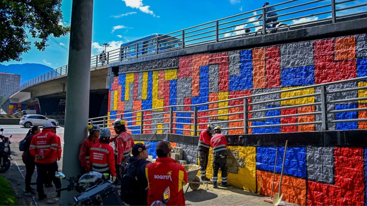 Puente de la NQS con calle 19 recién pintado