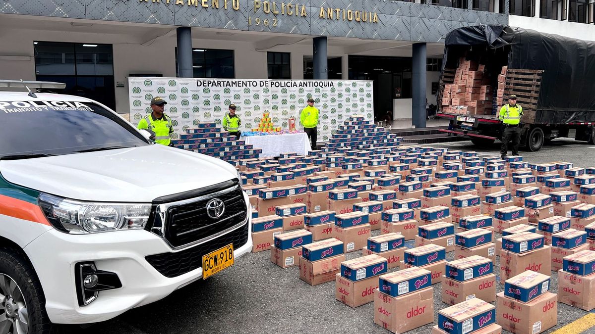 Cae en Bello cargamento de 7 toneladas de dulces robados avaluado en $150 millones