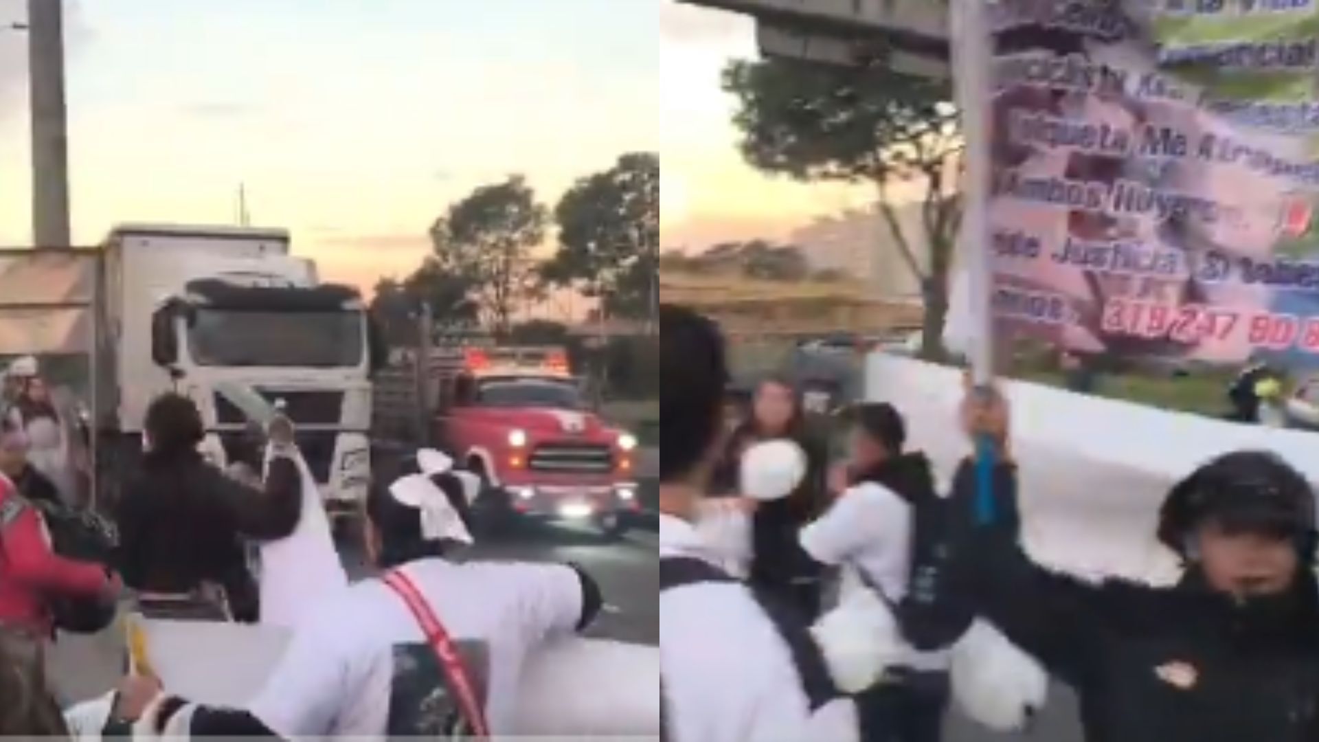 Protesta en avenida Boyacá con calle 12B