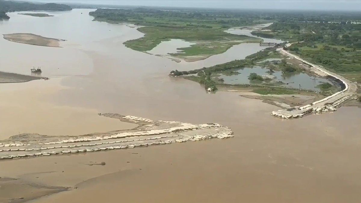 Dique Caregato en la subregión de La Mojana