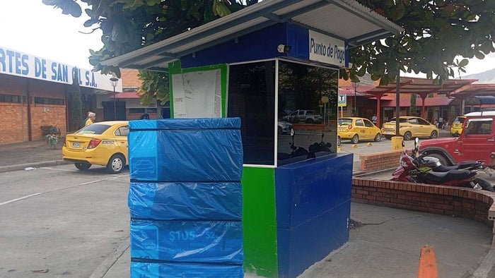 Punto de pago en el parqueadero del Terminal de Transporte de Bucaramanga