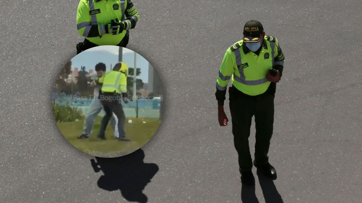 Imagen ilustrativa de policías de tránsito y del uniformado agredido