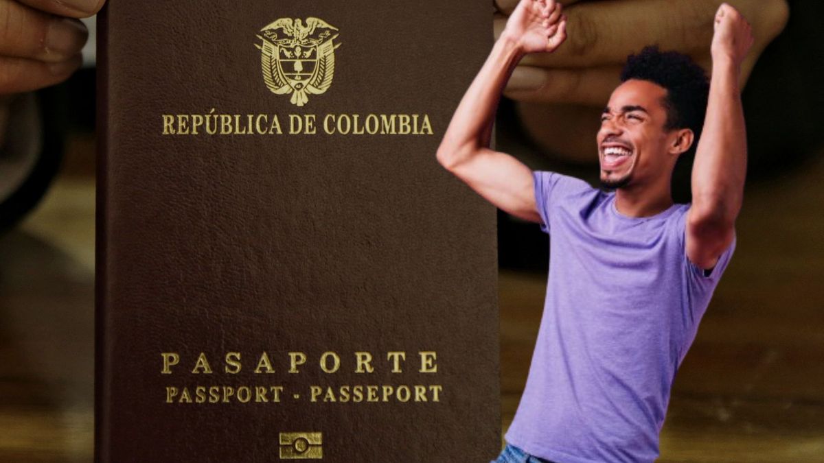 Pasaporte colombiano - hombre celebrando