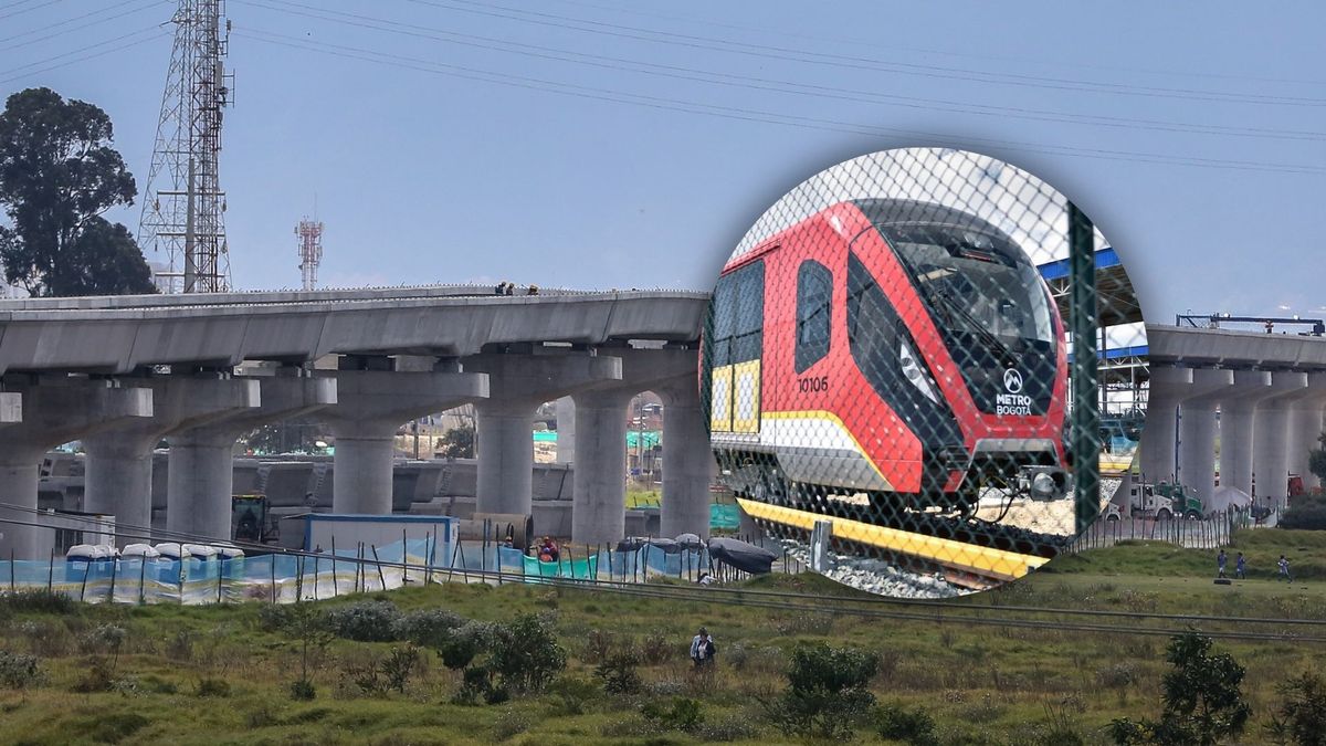Viaducto y tren del Metro de Bogotá