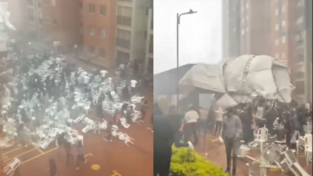 ¡Vendaval de terror! Cae carpa sobre 200 vecinos en conjunto de Suba