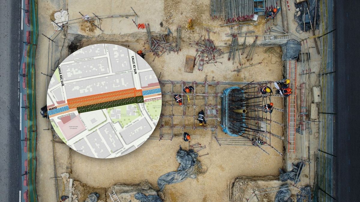 Imagen ilustrativa de obra del Metro y tramo intervenido