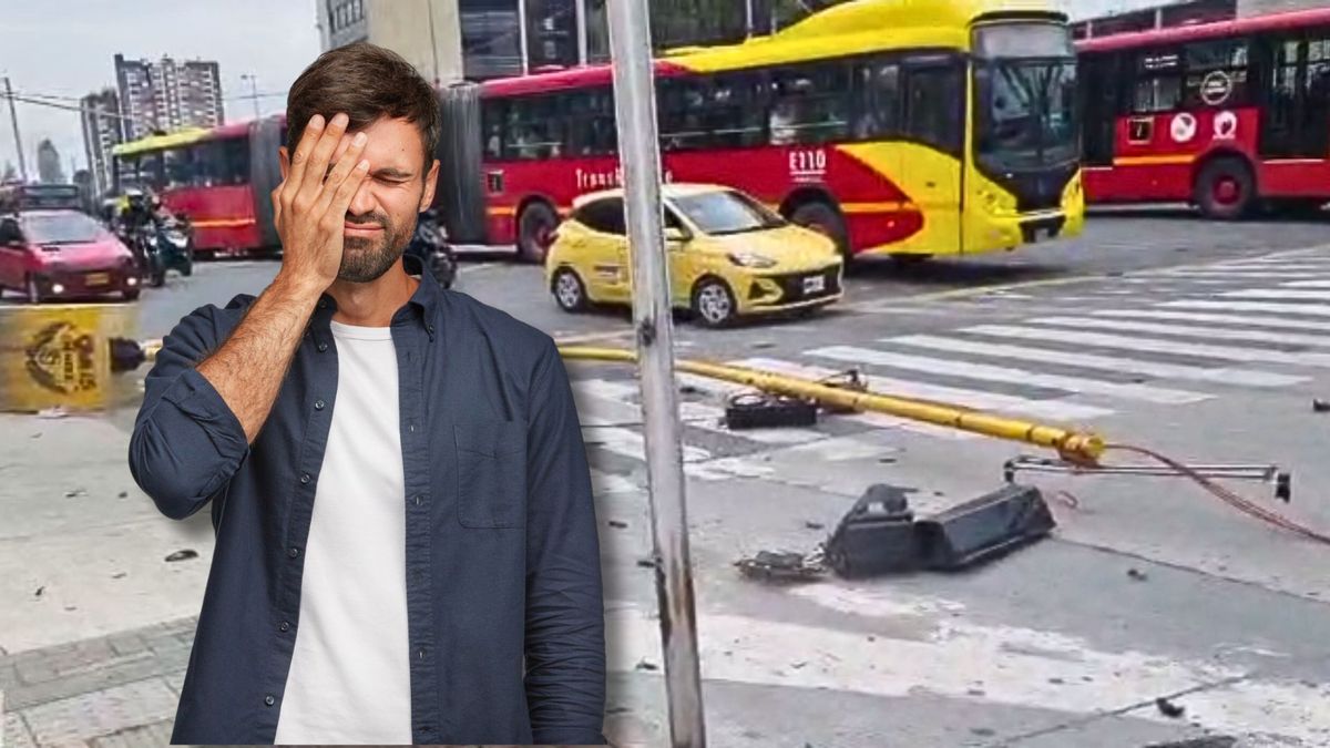 Caída de semáforo en la Av. Caracas con calle sexta afecta TransMilenio