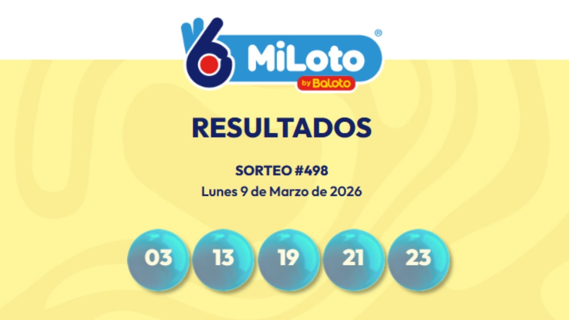 Resultados del sorteo #498 MiLoto