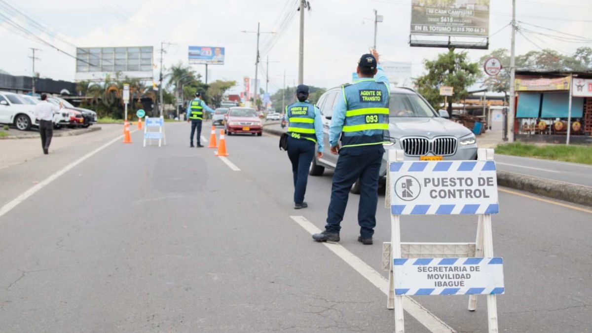 Controles de tránsito en Ibagué
