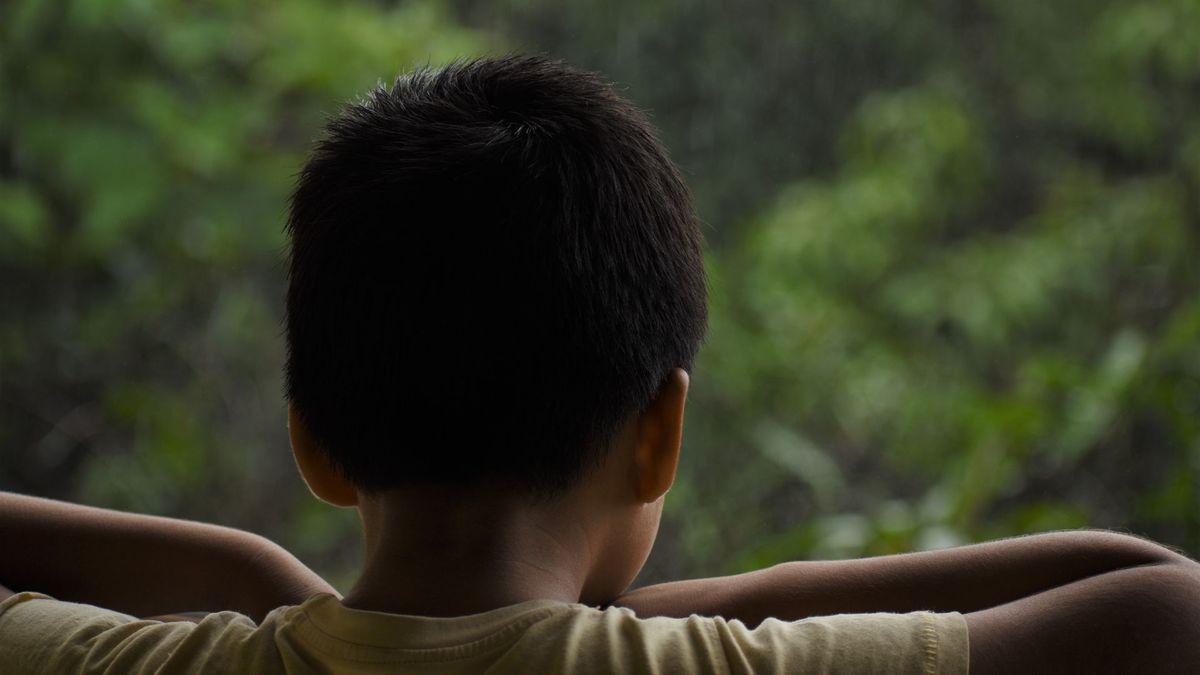 Niño de espaldas mirando al horizonte
