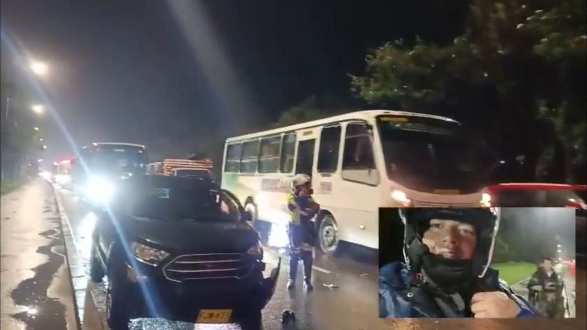 Trancón en la autopista Norte